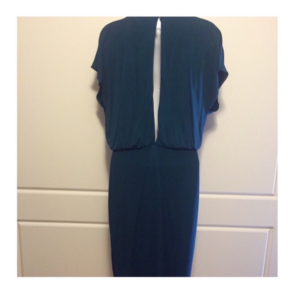 Haute Hippie Teal Twist Front Jersey Dress NWT - Picture 3 of 6